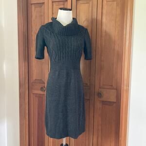 LOFT Charcoal Short Sleeve Sweater Dress, Size SP